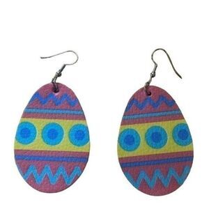 Easter Egg Earrings Dangle Drop Colorful Spring‎ Holiday